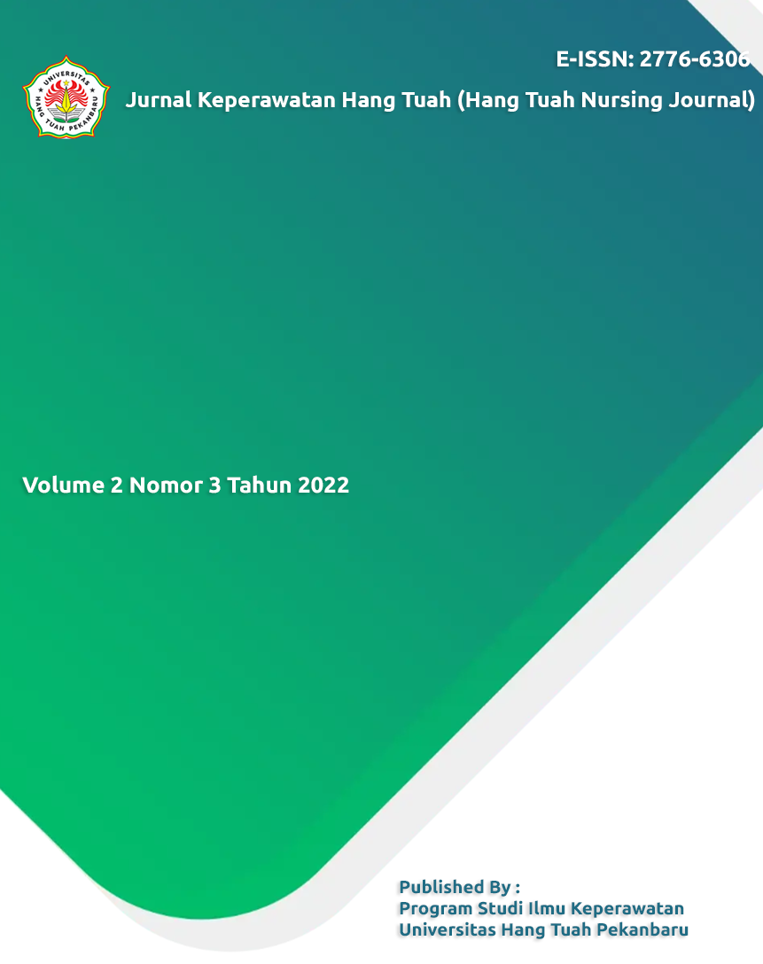 					View Vol. 2 No. 3 (2022): Jurnal Keperawatan Hang Tuah (Hang Tuah Nursing Journal)
				